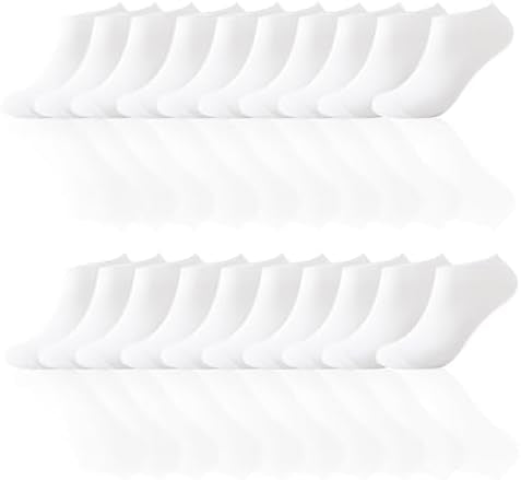 Problems Solved men's no-show trainer socks, breathable cotton ankle socks, low-cut design, 10 pairs for comfortable wear