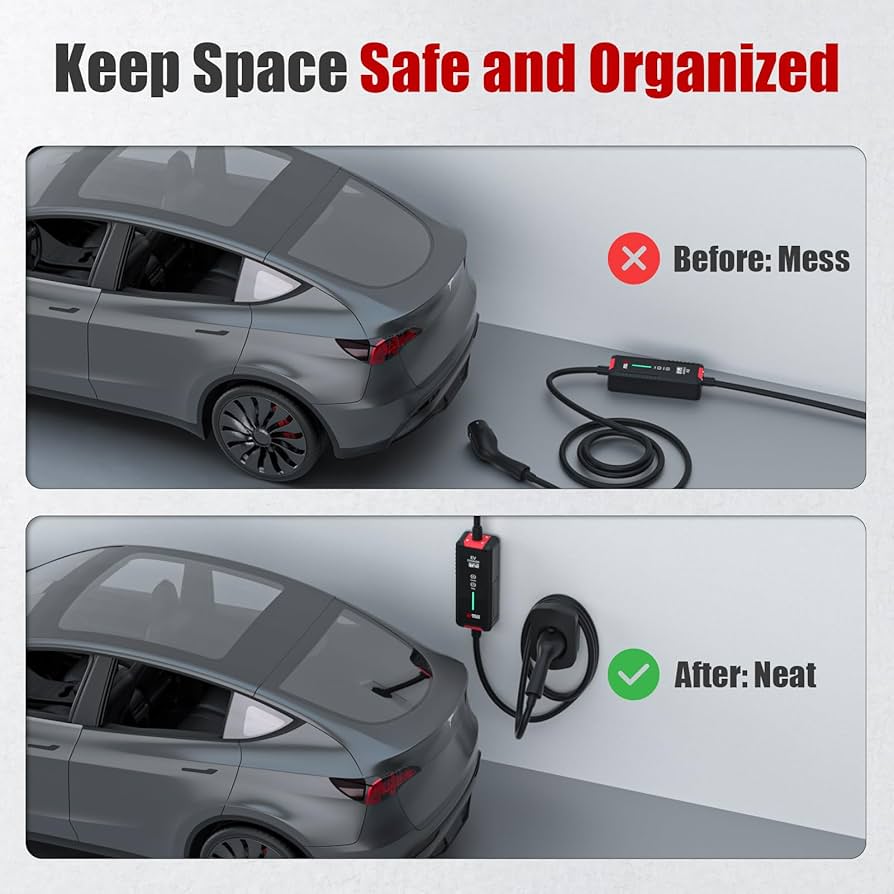 Wall Mount Charging Cable Type ABS Holder for Electric Car with IEC 62196-2 Plug