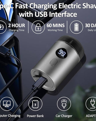 Mini Shavers for Men Electric Razor, USB Rechargeable Travel Shaver, Waterproof