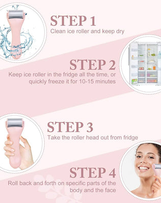 Ice Roller for Face and Eye 2 Pcs, Face Roller Skin Care for Puffiness, Migraine, Pain Relief