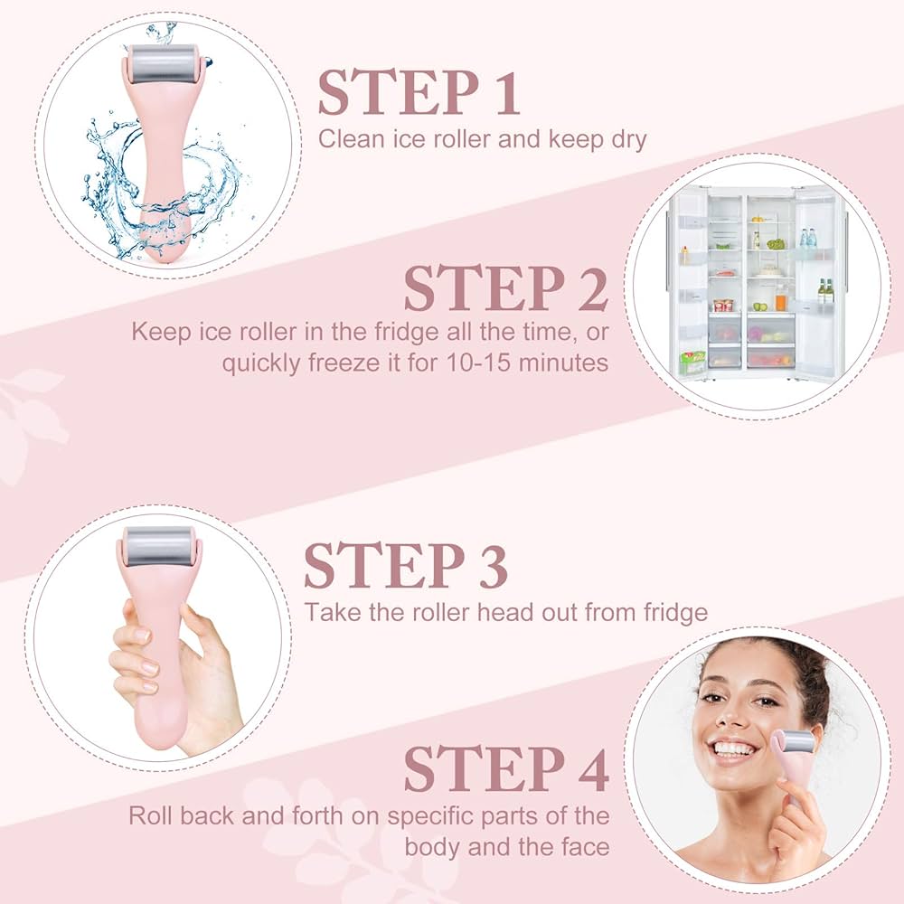 Ice Roller for Face and Eye 2 Pcs, Face Roller Skin Care for Puffiness, Migraine, Pain Relief