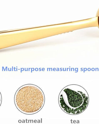 Angel mall Coffee Scoop, Stainless Steel Golden Multi function coffee spoon