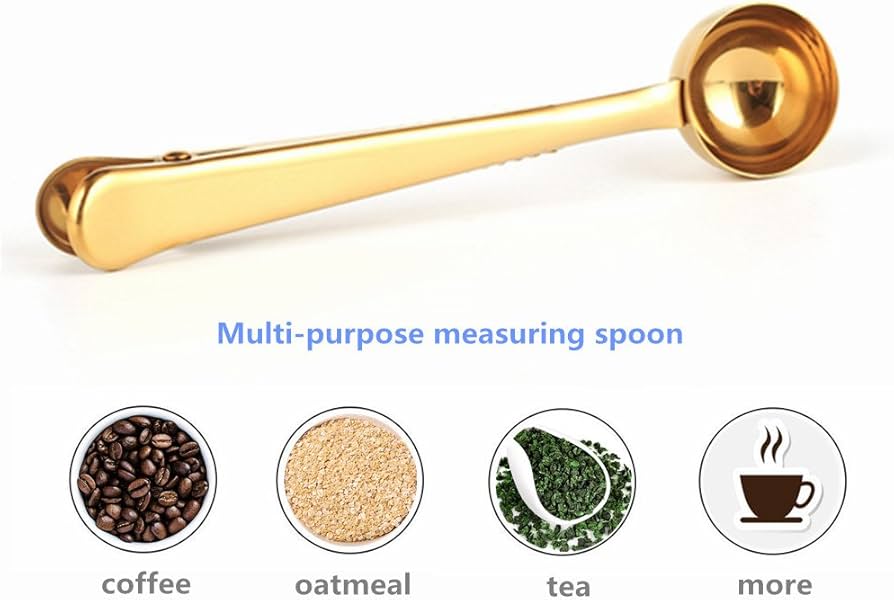 Angel mall Coffee Scoop, Stainless Steel Golden Multi function coffee spoon