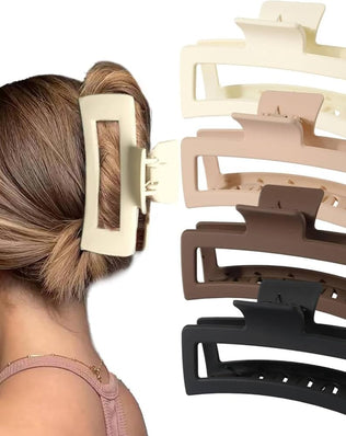 4 PCS Extra Large Claw Clips, 5 Inch Jumbo Large Hair Clips for Thick, Long, Curly Hair