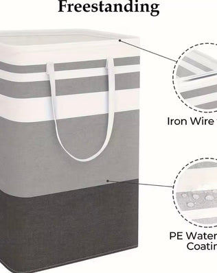 Extra Large Waterproof Laundry Hamper with Extended Handle - Foldable