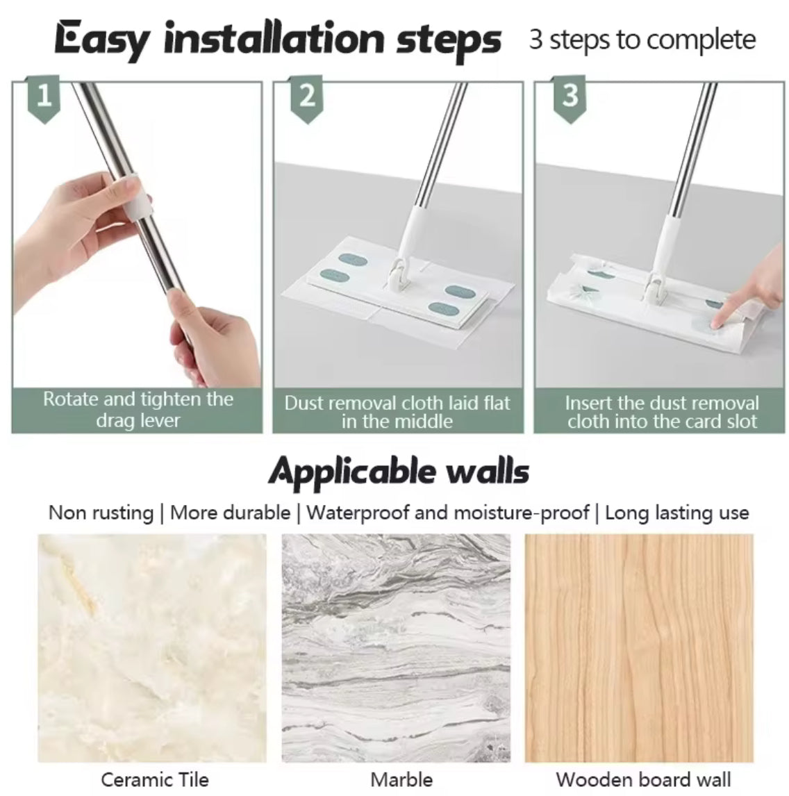 Electrostatic Flat Mop Rotatable Disposable Wash-free Mop - Problems Solved