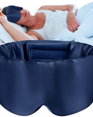 Problems Solved natural silk sleep mask with adjustable strap, soft eye mask for women and men, ideal for restful sleep