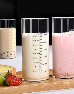 Problems Solved 350ML glass measuring cup with double scale, heat and cold resistant borosilicate glass, clear and durable design