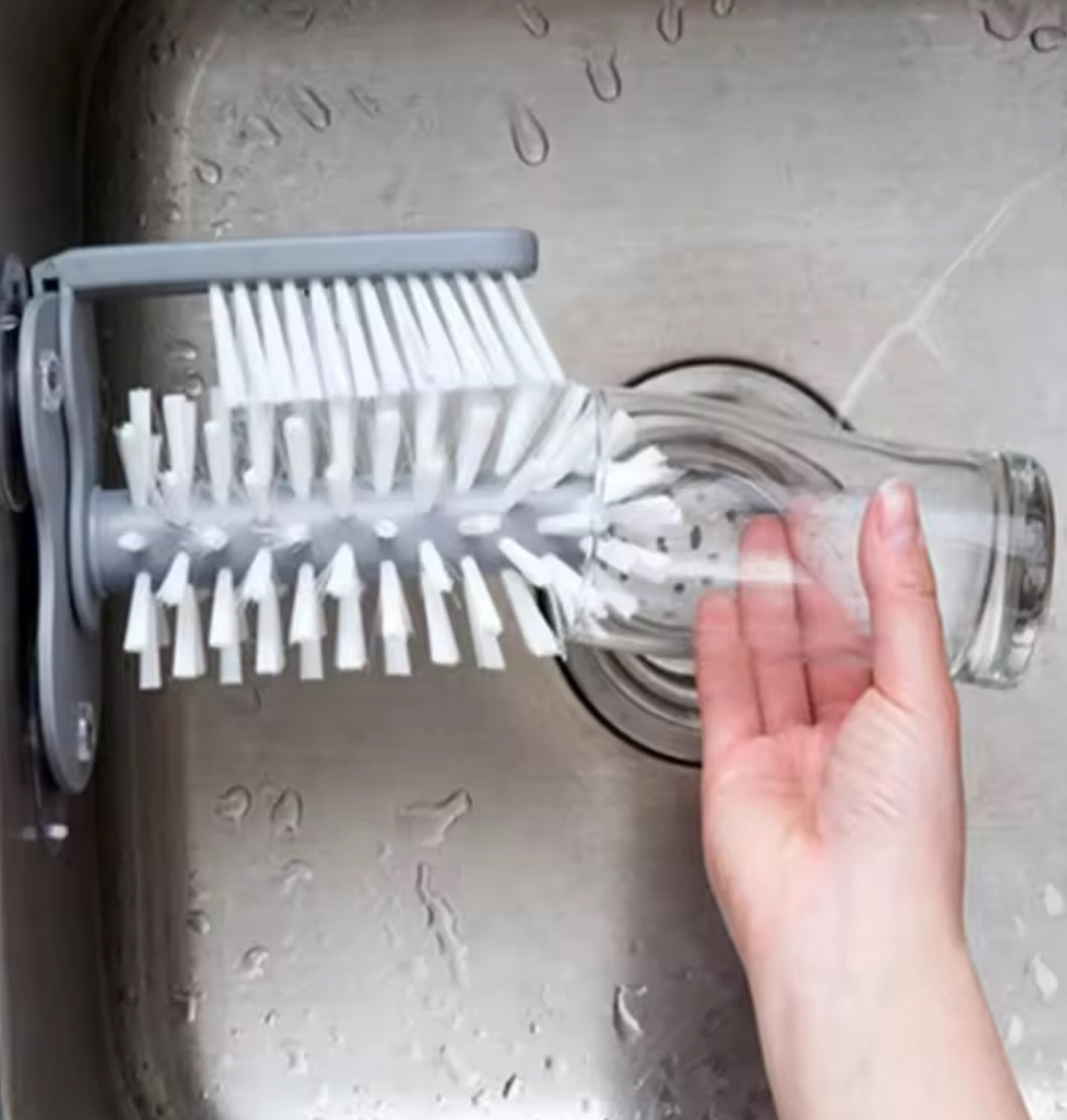 2-in-1 Suction Cup Glass & Bottle Scrubber for Sink - Problems Solved
