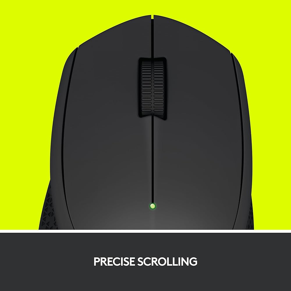 Problems Solved Logitech M280 wireless mouse with 2.4 GHz USB Nano receiver and 1000 DPI optical sensor on a desk surface.