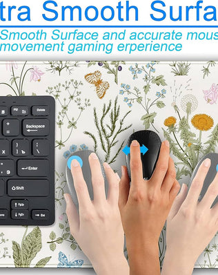 Pressed dried floral mouse pad with cute flower design from Problems Solved, perfect for desk decor and computer use.