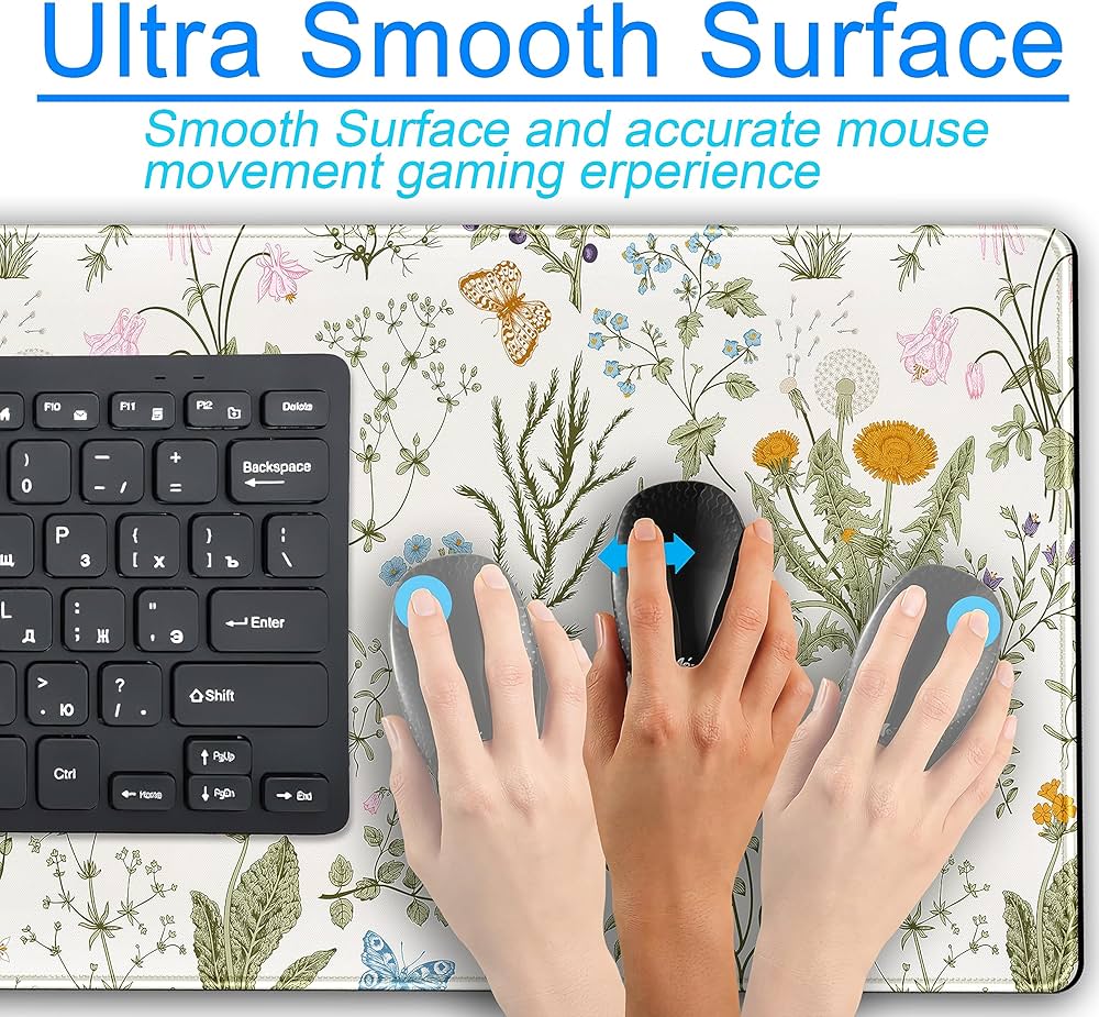 Pressed dried floral mouse pad with cute flower design from Problems Solved, perfect for desk decor and computer use.