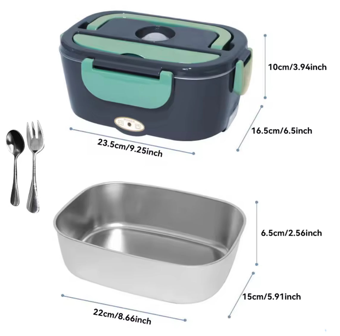 Portable Electric Lunch Box  Stainless Steel Heated Food Container - Problems Solved