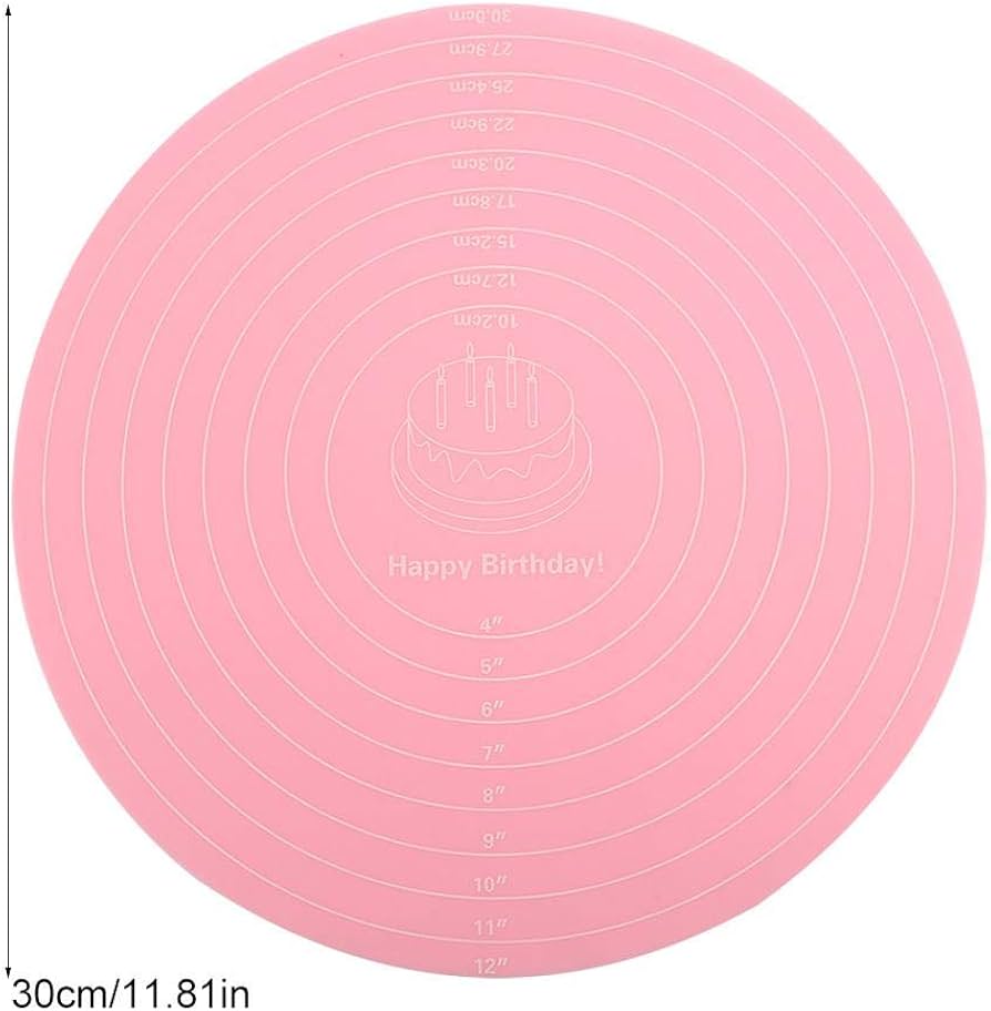 Silicone Baking Mat with Measurements for Cake Turntable Stand NonStick Heat