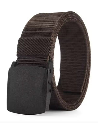 Men's casual canvas belt from Problems Solved with a metal-free buckle, suitable for outdoor and everyday wear