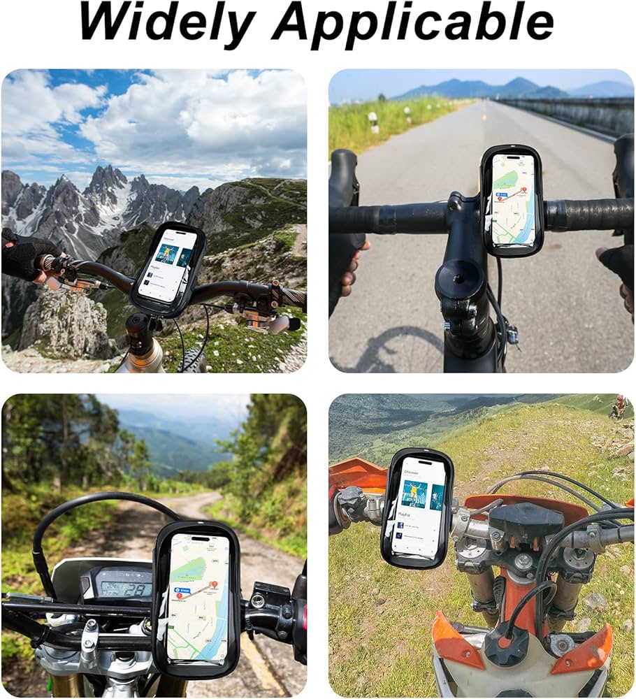 Problems Solved Flintronic waterproof bicycle phone holder with 360° rotation, securely mounts phones for cycling convenience.