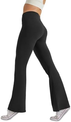 Women's high waist flared yoga trousers by Problems Solved, featuring bootcut style and comfortable stretch fabric.