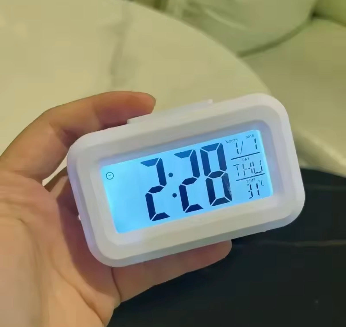 Digital Alarm Clock LED Display with Temperature Big LCD Digit Display