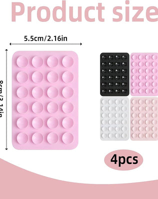 Problems Solved 4-pack silicone suction phone case mounts with sticky grips for secure, versatile phone holder and grip attachment.