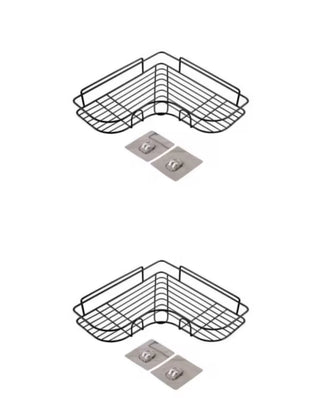 No-Drill Wall-Mounted Bathroom Triangle Corner Shelf 2PCS - Problems Solved