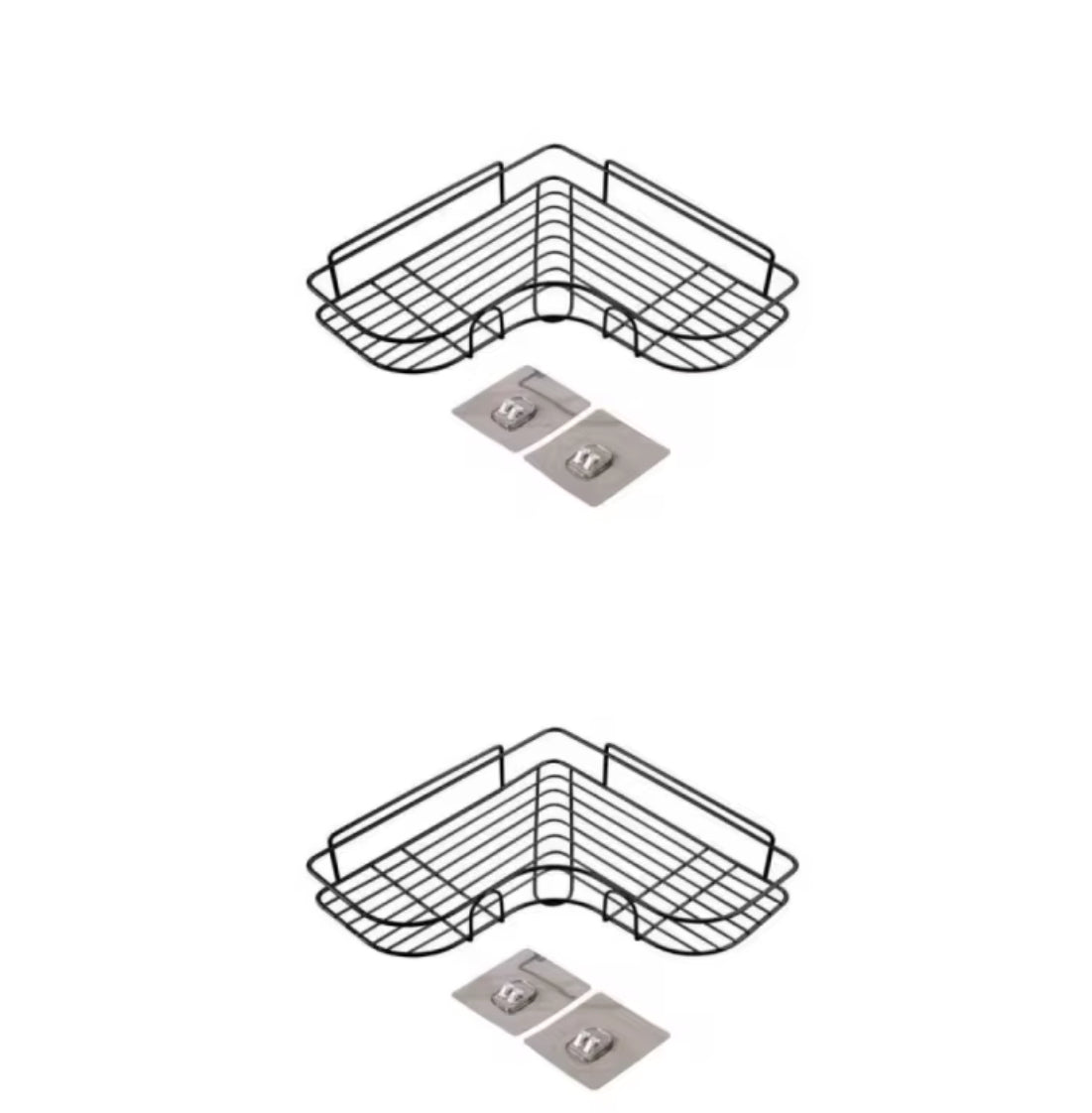 No-Drill Wall-Mounted Bathroom Triangle Corner Shelf 2PCS - Problems Solved