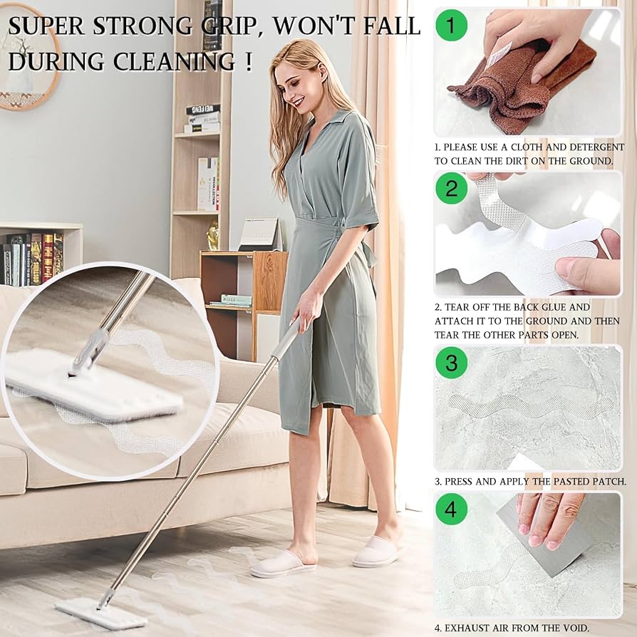 Problems Solved 24-piece self-adhesive shower stickers non-slip shower mat with textured surface for safety in the bathroom.