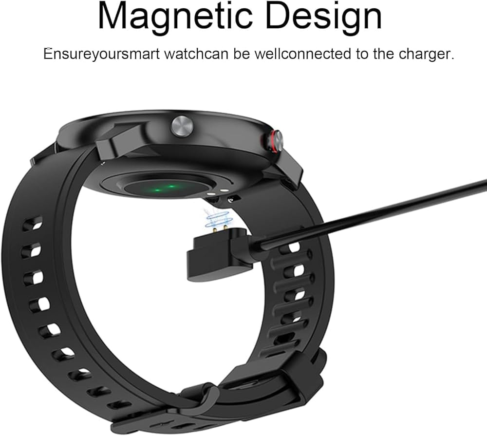 Problems Solved magnetic smartwatch charger cable, 3.3ft, with magnetic connector for easy, secure charging of compatible smart watches.