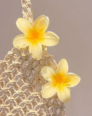 6 pcs Color Flower Hair Clips, 3.14 inches Large Hawaiian Flower Claw Clip for Women