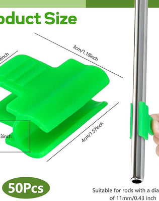 Pack of 50 Greenhouse Clamps, Diameter 11 mm Polytunnel Clip, Garden Plant Clips