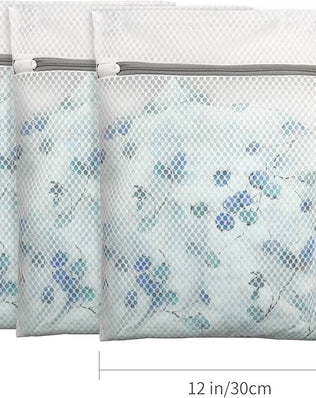 Three mesh laundry bags with zippers for delicates and socks, compact small laundry bags by Problems Solved