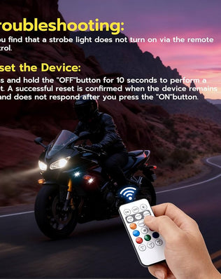 Wireless LED car strobe lights with remote, 8-color ambient lighting, 4-pack from Problems Solved, installed on vehicle interior.