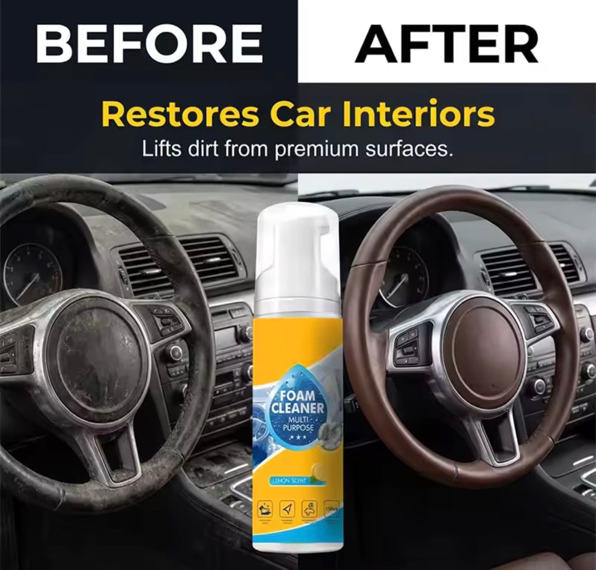 4-in-1 Multi-enzyme Foam Cleaner For Car Interior Leather Bathroom Sofa Clean Tool