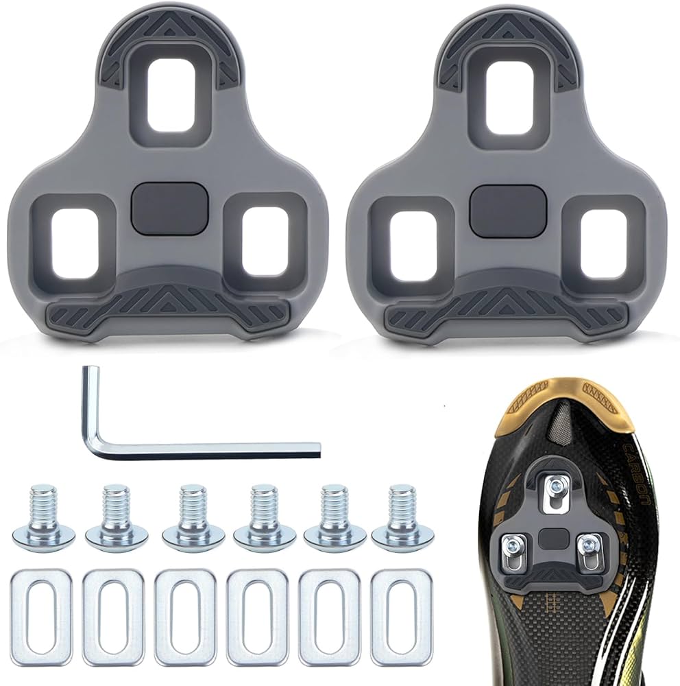 Problems Solved Look Keo Bike Pedals compatible 3-hole grip blade cleats for carbon bicycles, showing the cleat attachment and pedal interface.