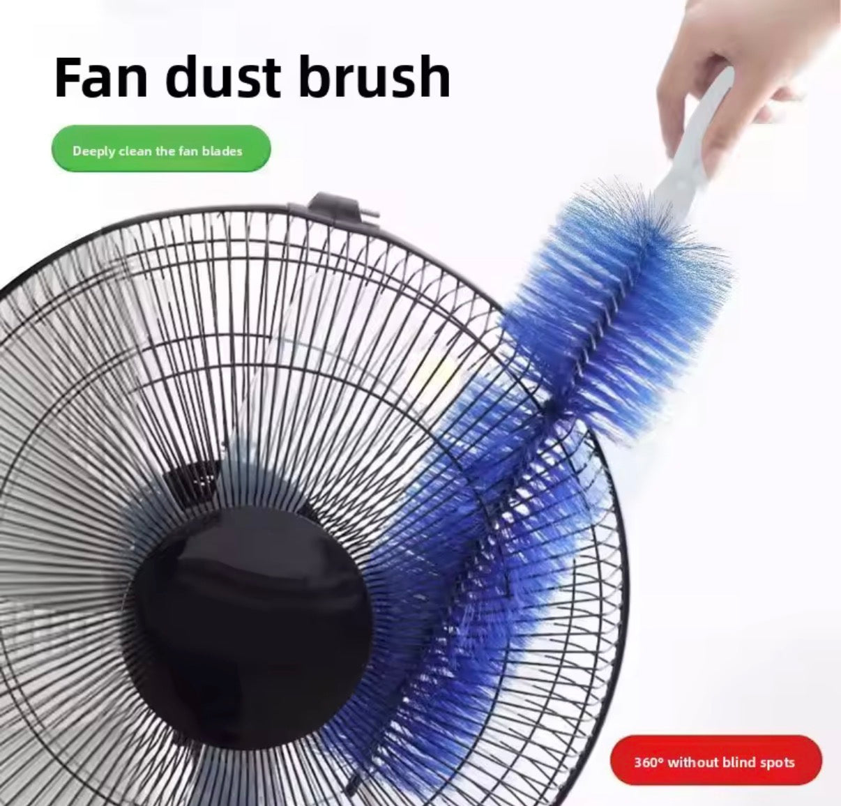 Fan Dust Brush–No Disassembly,Deep Clean,Soft Bristles Non-Scratch