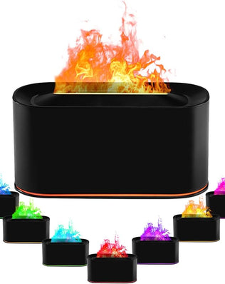 Essential Oil Diffuser, Upqrade 7 Colour Lights Flame Aromatherapy Diffuser, Oil
