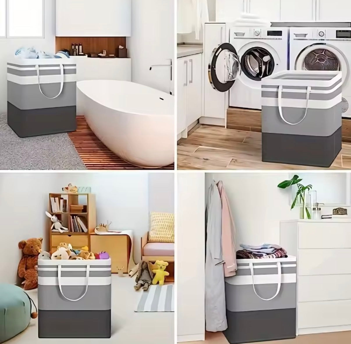 Extra Large Waterproof Laundry Hamper with Extended Handle - Foldable