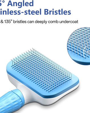 Cat Brush for Long and Short Hair Cats, Self-cleaning Dog Brush for Shedding