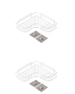 No-Drill Wall-Mounted Bathroom Triangle Corner Shelf 2PCS - Problems Solved