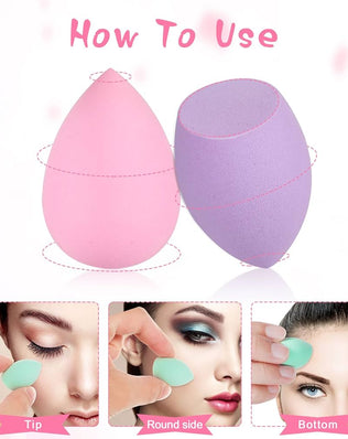 Set of 40 colorful mini Beauty Solved makeup sponges, professional beauty blenders for flawless makeup application.
