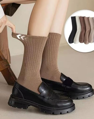 Six pairs of Problems Solved women's cotton crew ankle socks, breathable and comfortable for everyday wear.