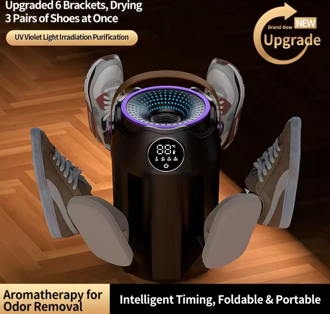 Intelligent Home Portable Folding Six Arms Shoe Dryer - Problems Solved