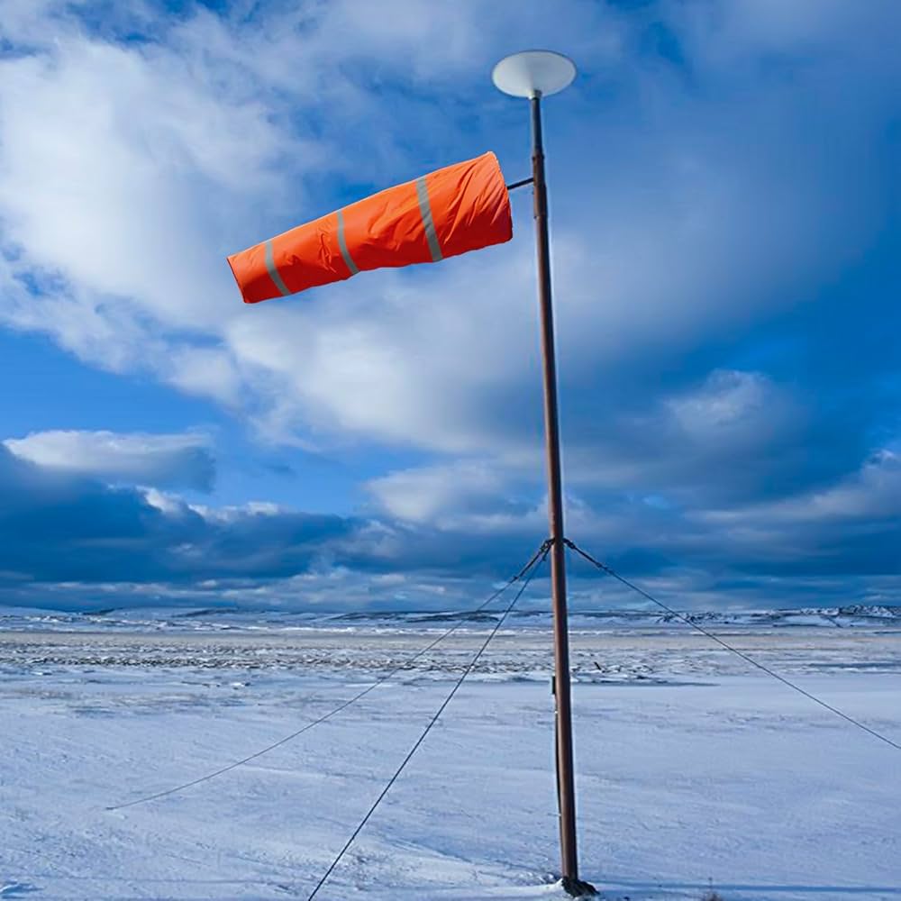 40-inch windsock made of rip-stop polyester by Problems Solved, designed for wind direction measurement and outdoor use