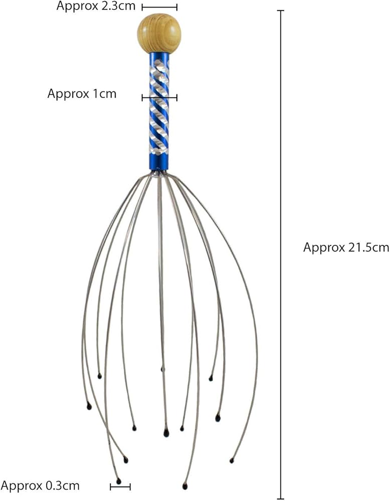 Scalp Scratcher with Tipped Fingers, Handheld Relaxing Therapeutic Tingler