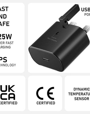 Galaxy S25 Fe/S25 Edge/S25/S25 Plus/S25 Ultra Charger Plug [25W]