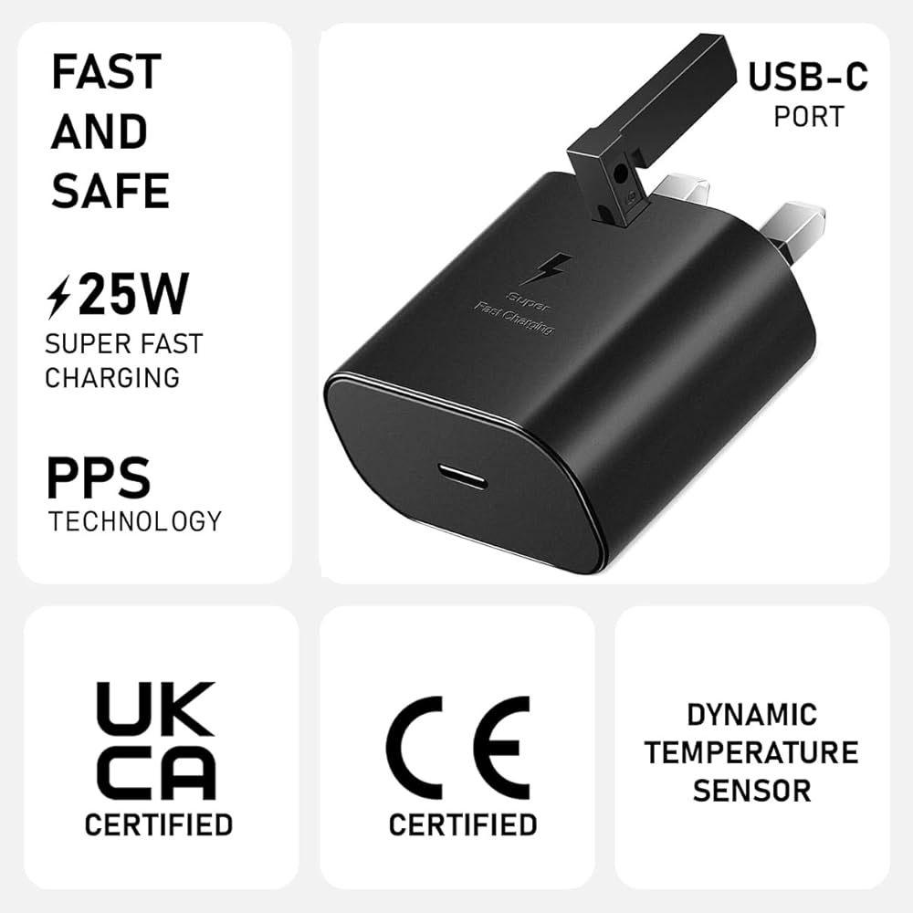 Galaxy S25 Fe/S25 Edge/S25/S25 Plus/S25 Ultra Charger Plug [25W]