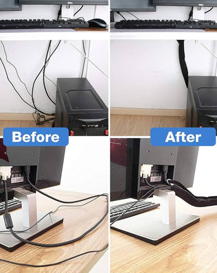 [4 Pcs] Cable Tidy Management Sleeve, 50 cm long, Wire Hider Cord Organizer