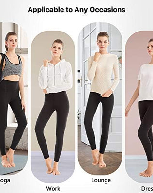 Problems Solved 2-pack women's high waisted leggings with tummy control, stretchy athletic fabric, shown in black and gray.