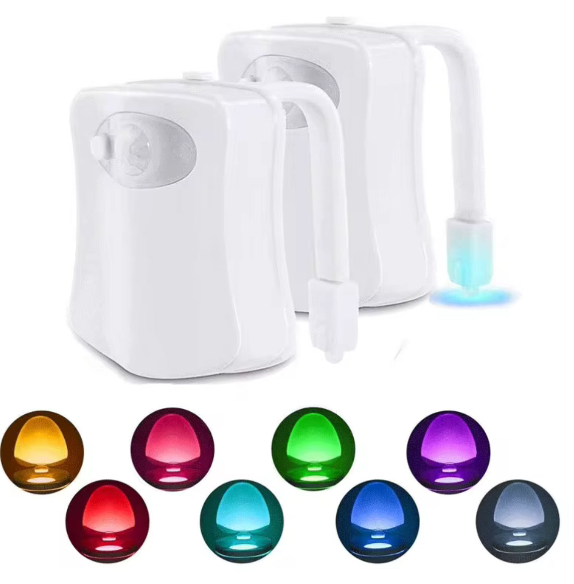 Wireless LED night light with motion sensor, RGB 16-color options, suitable for toilet and home lighting by Problems Solved