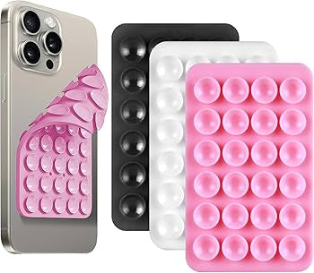 Problems Solved 3-piece silicone suction cup phone holder set with double-sided 24-suction design for secure mounting.