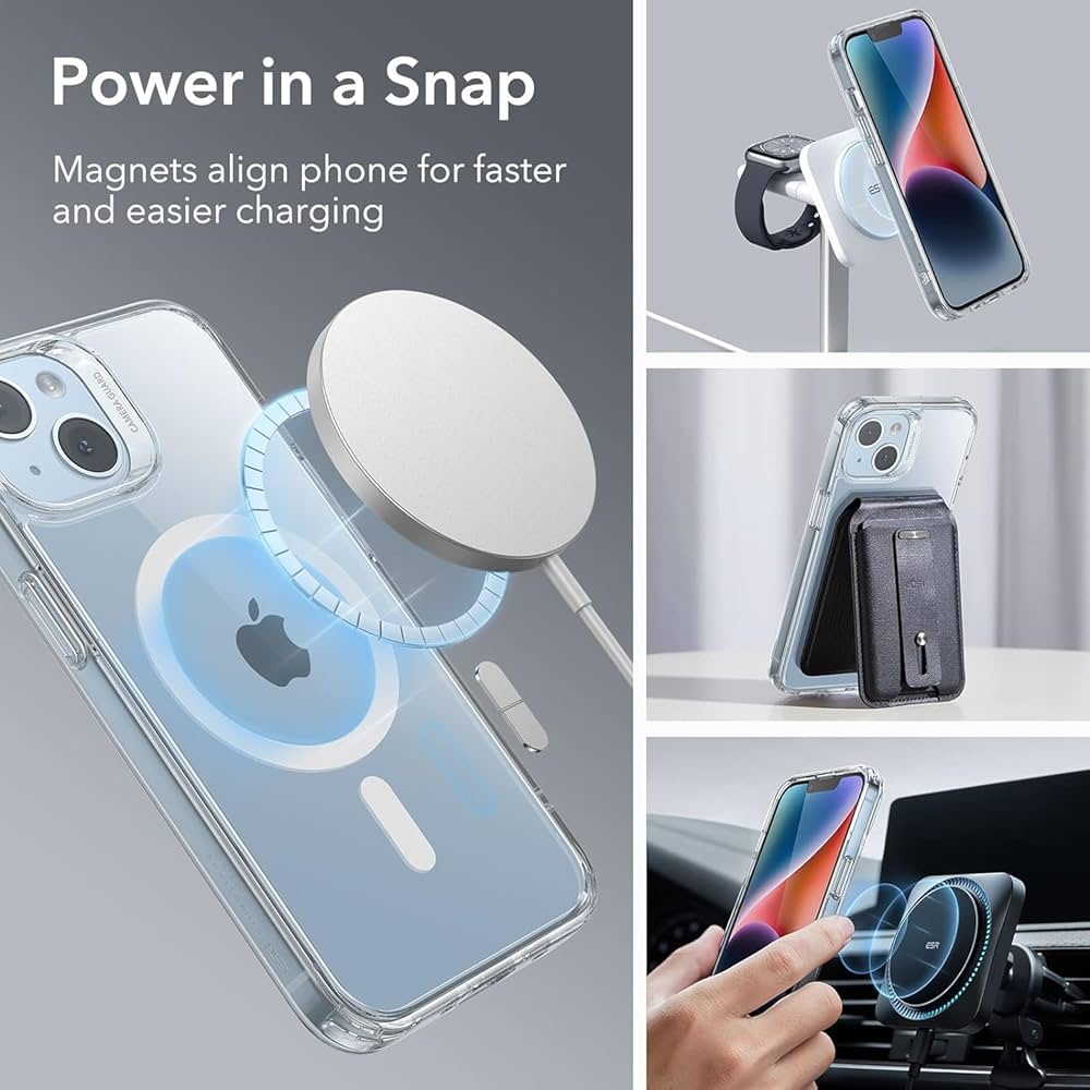 Problems Solved Magnetic Clear Case for iPhone 11 showing the shockproof, transparent design with MagSafe compatibility.